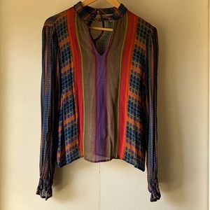 Anthropologie multi-colour and patterned blouse